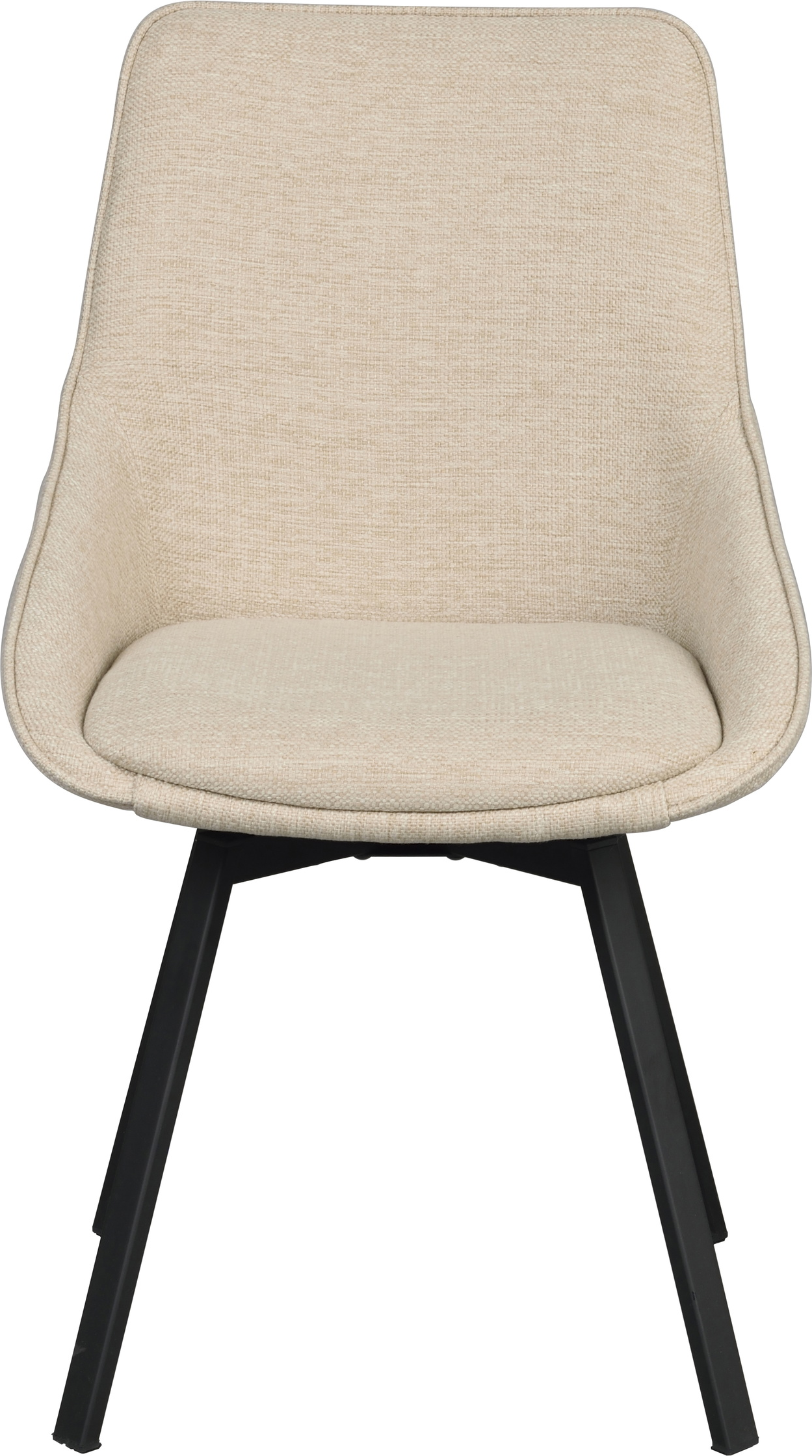 Spisebordsstol Rowico Alison 2-pak lysebeige stof drejefunktion sort pulverlakeret metalstel H87×B51×D60 cm