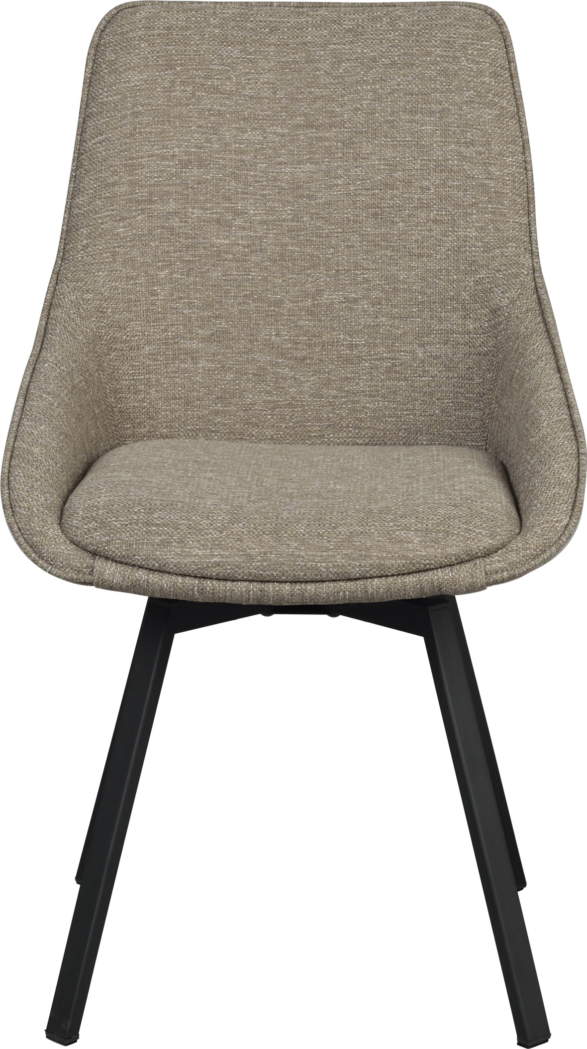 Spisebordsstol Rowico Alison 2-pak mørk beige stof sort stel med drejefunktion
