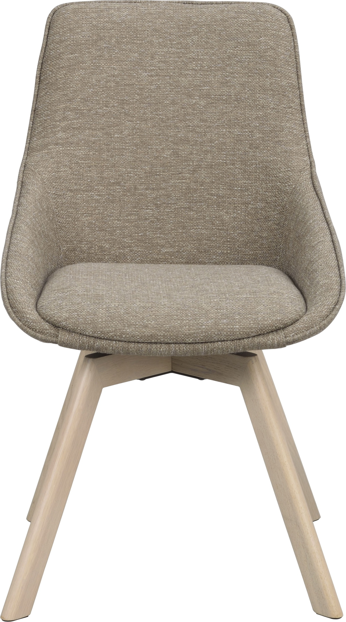 Spisebordsstol Rowico Alison i hvidvasket egetræ med mørk beige Asgard 5020-stof, 360 drejefunktion og FSC-certificeret træ