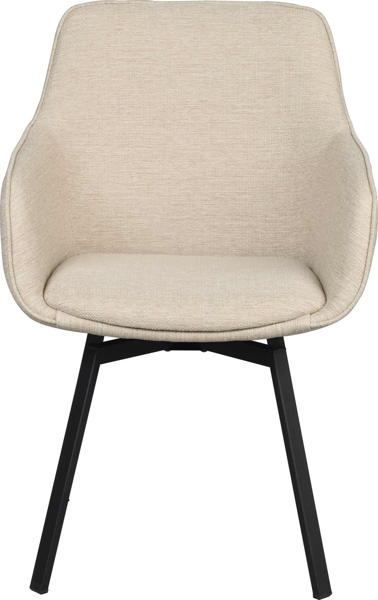 Spisebordsstol med armlæn Rowico Alison lysebeige Asgard 24 stof/sort metal 2-pak