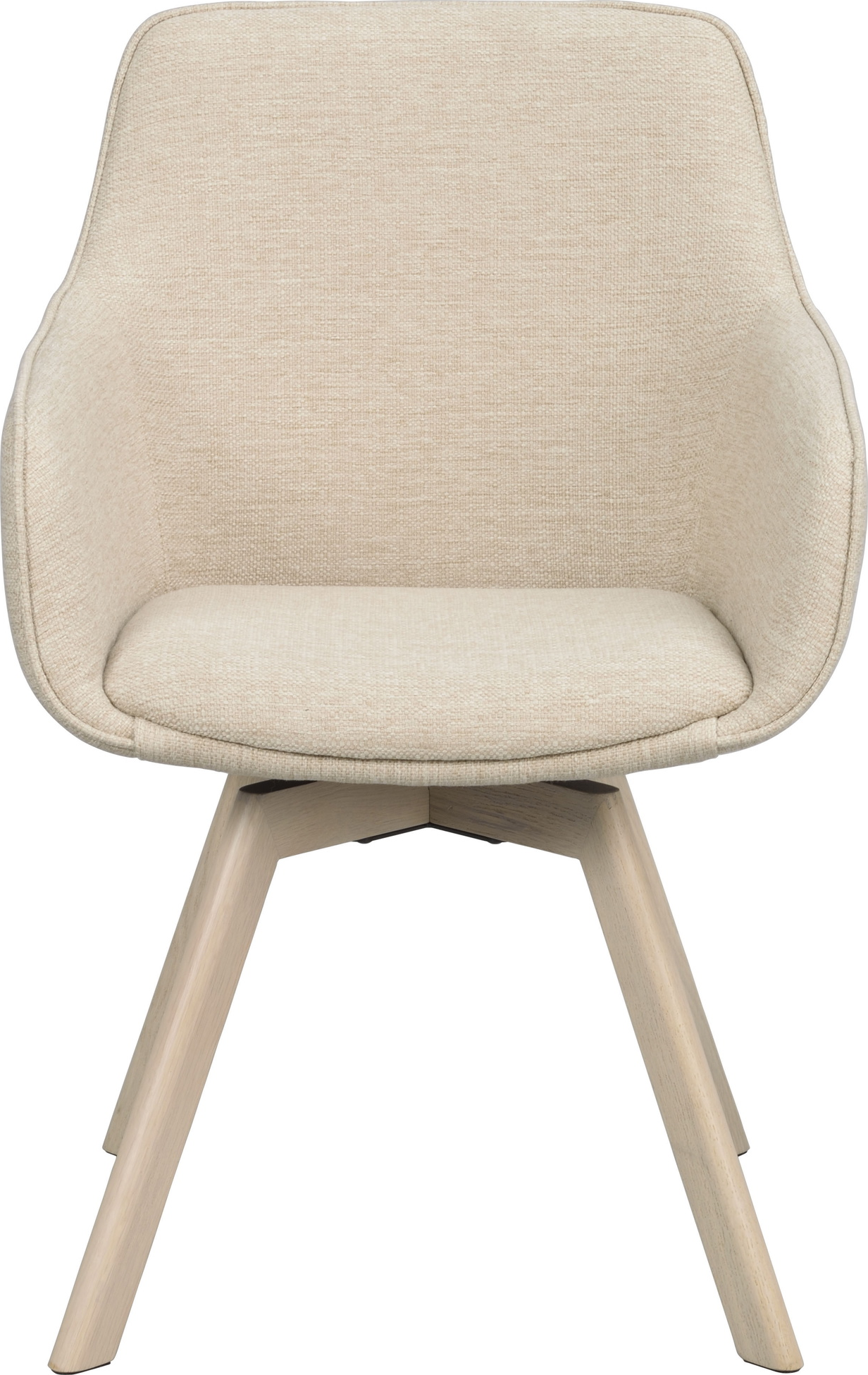 Spisebordsstol med armlæn Rowico Alison lysebeige stof 360 drejefunktion hvidvasket egetræ sæt á 2