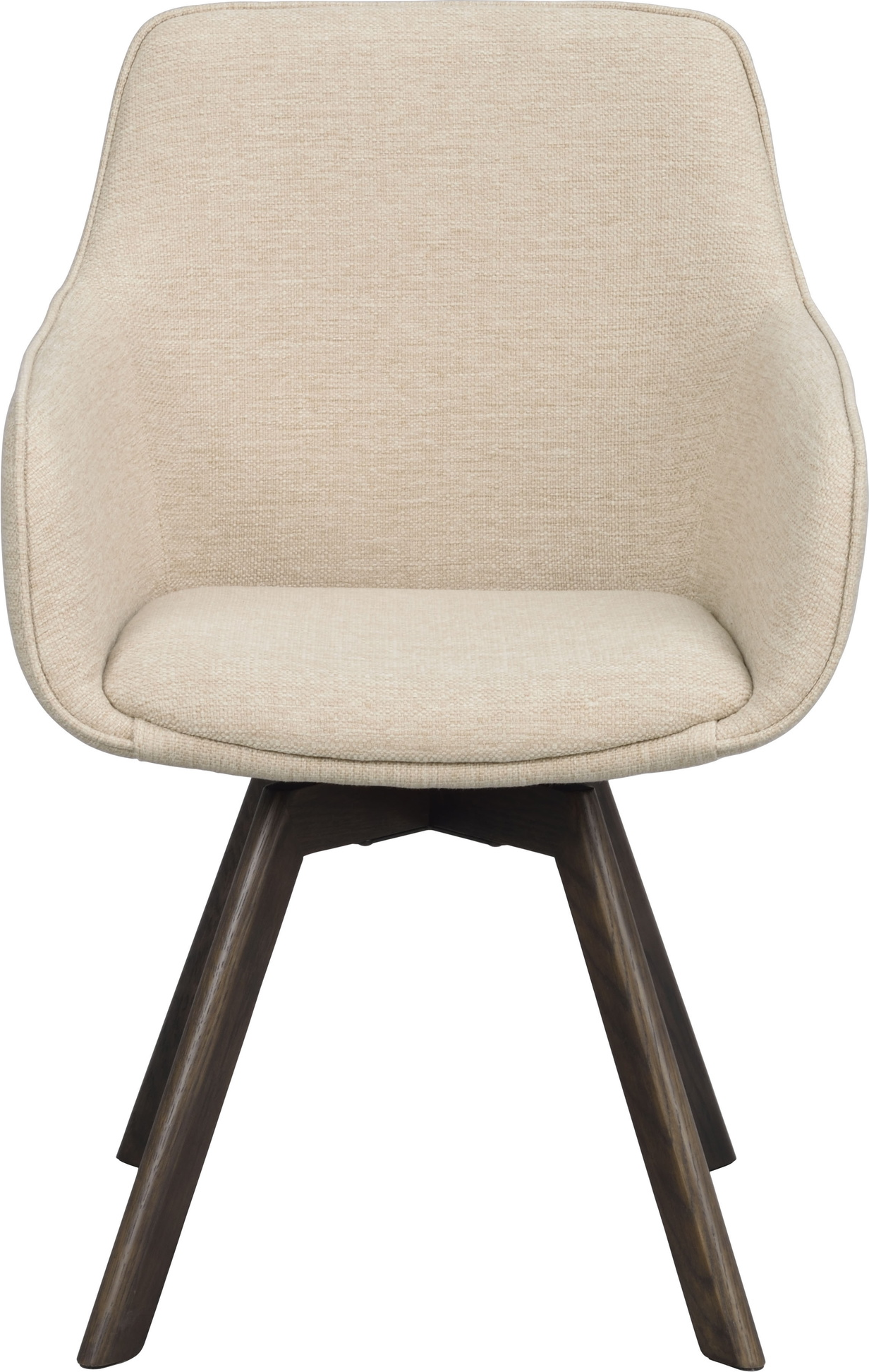 Spisebordsstol med armlæn Rowico Alison i lys beige Asgard-stof med drejefunktion FSC egetræ 2-pak