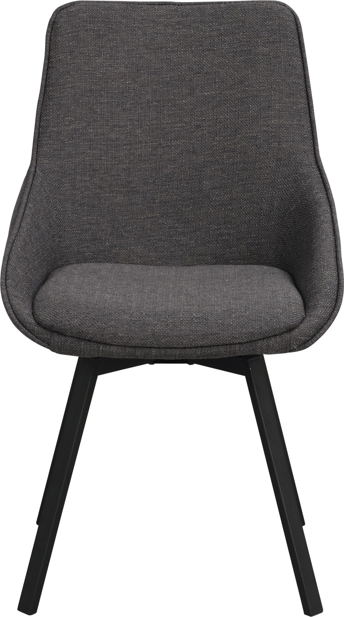 Spisebordsstol Rowico Alison med drejefunktion grå stof og mat sort metalben