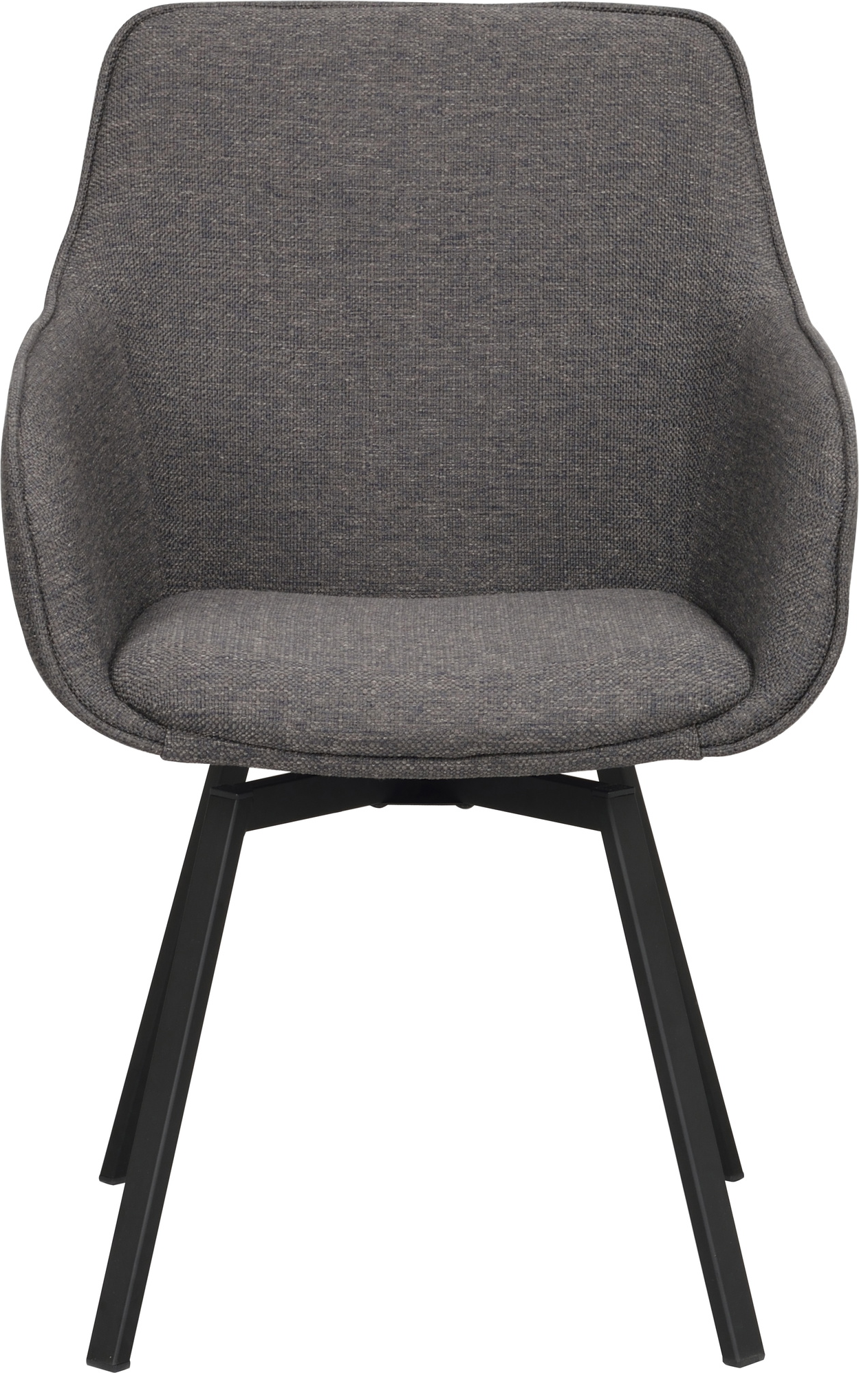 Spisebordsstol med armlæn Rowico Alison grå Asgard-stof sort lakeret metalstel drejefunktion 2-pak