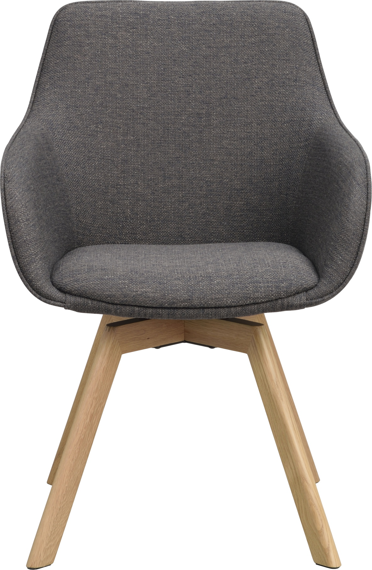 Spisebordsstol med armlæn Rowico Alison i gråt Asgard stof lakeret egetræ 2-pak