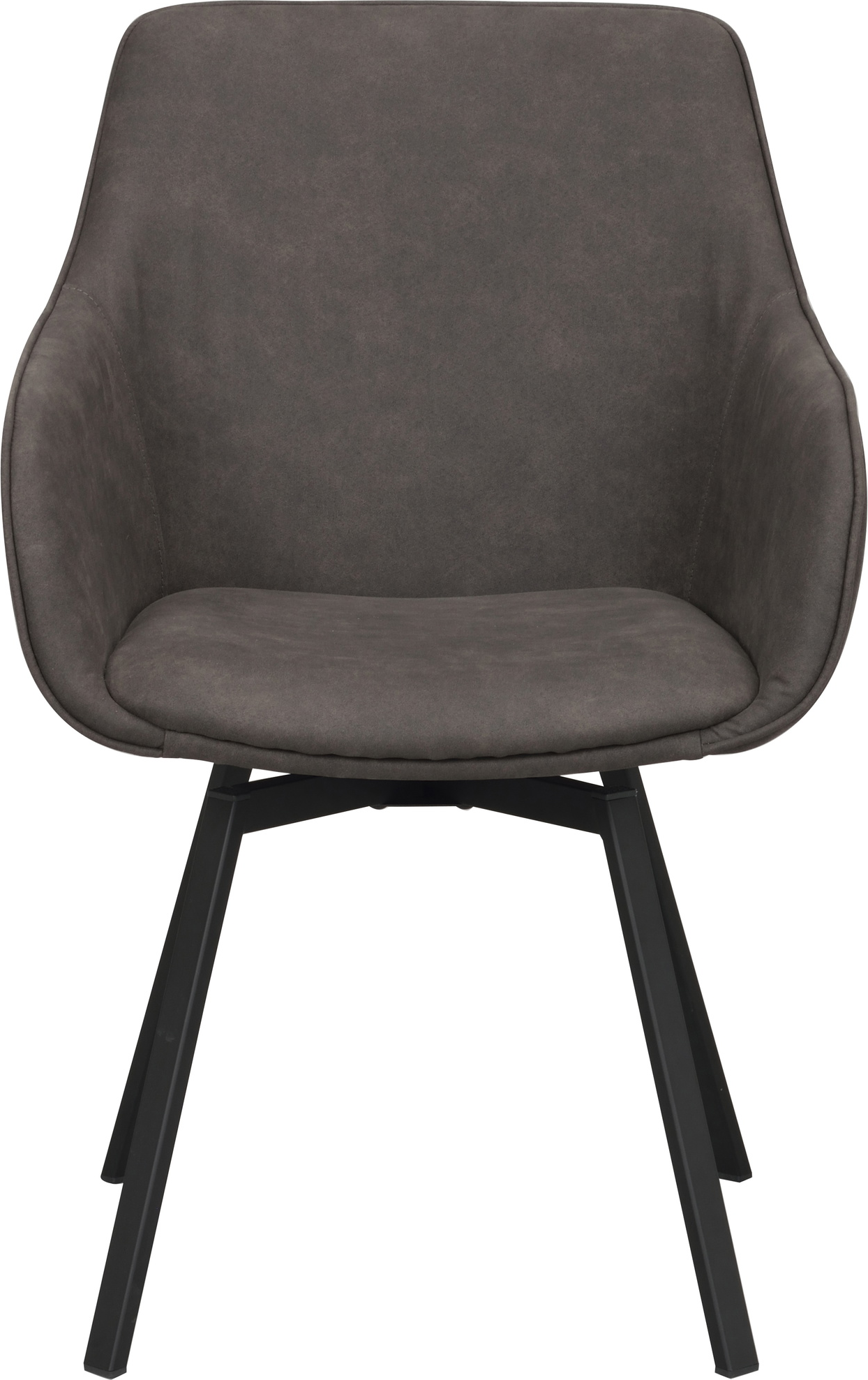 Spisebordsstol med armlæn Alison fra Rowico 2-pak - mørkegrå polyester, sort metalstel