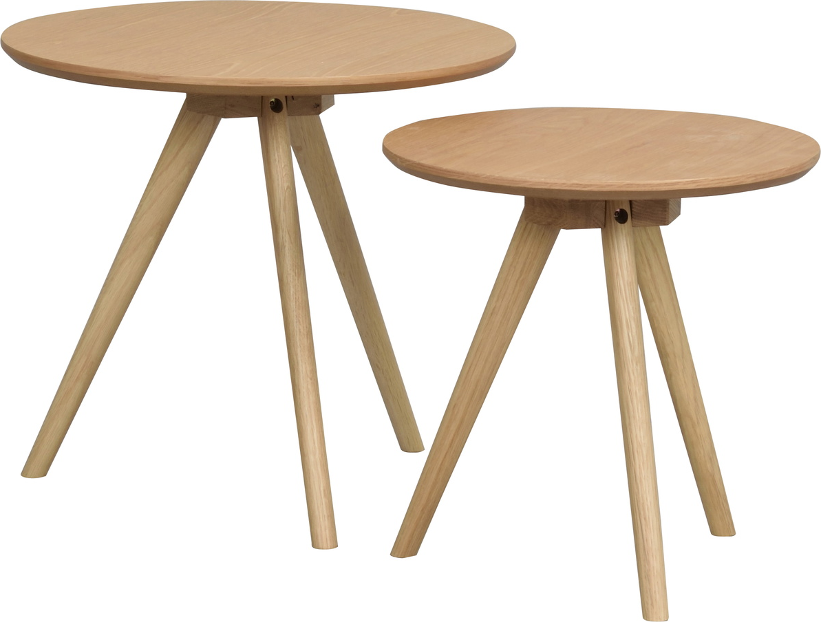 Småbord Rowico Yumi Ø50×H45 cm Eg lakeret egetræ side- og natbord nordisk minimalistisk design