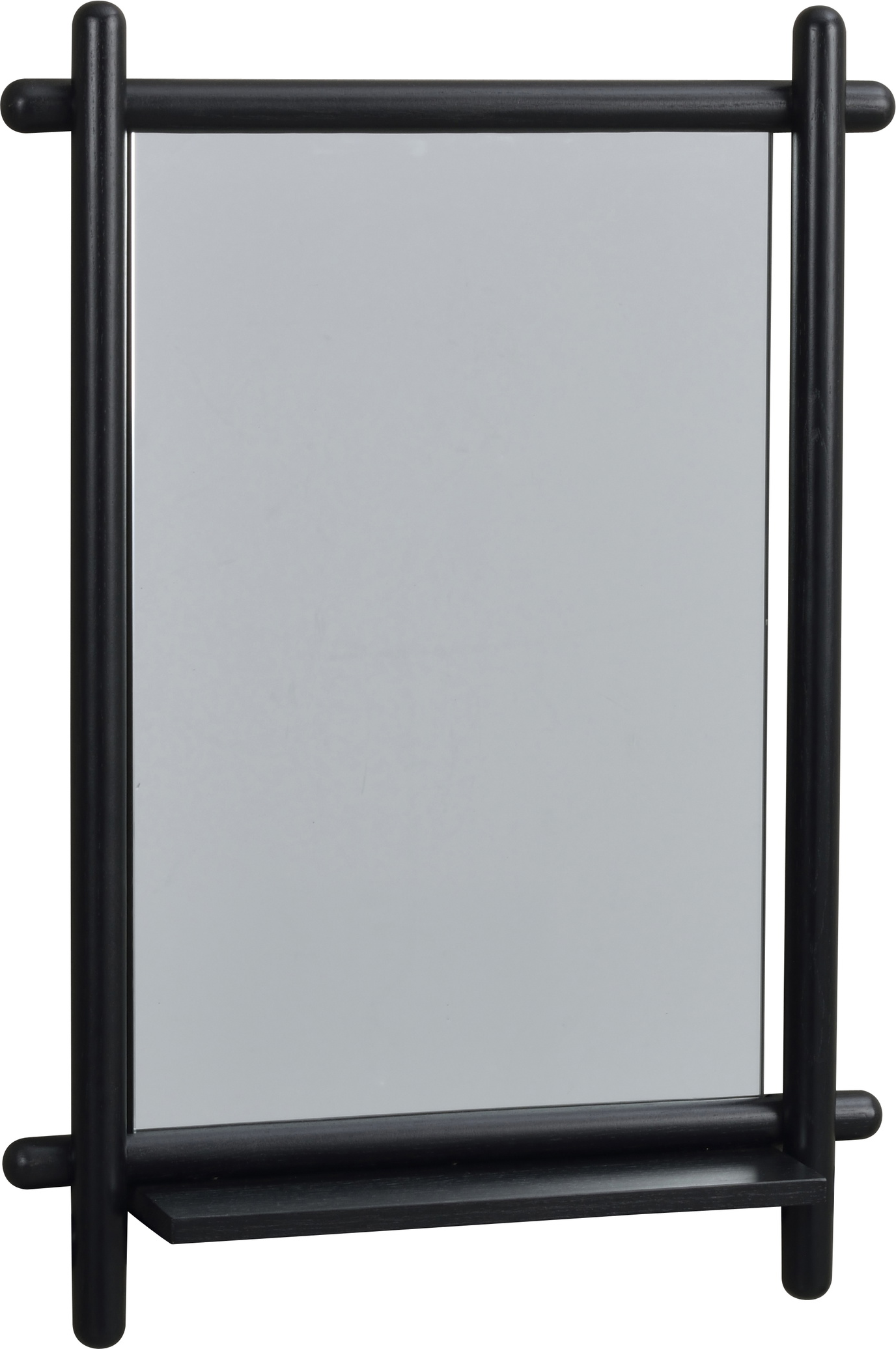 Vægspejl med hylde Rowico Milford sortlakeret egetræ 74×52×12 cm