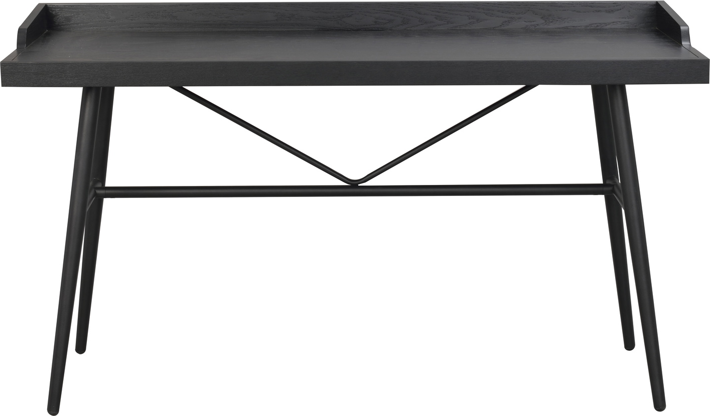 Skrivebord Rowico Springdale 140x55x80 cm sort lakeret askefiner