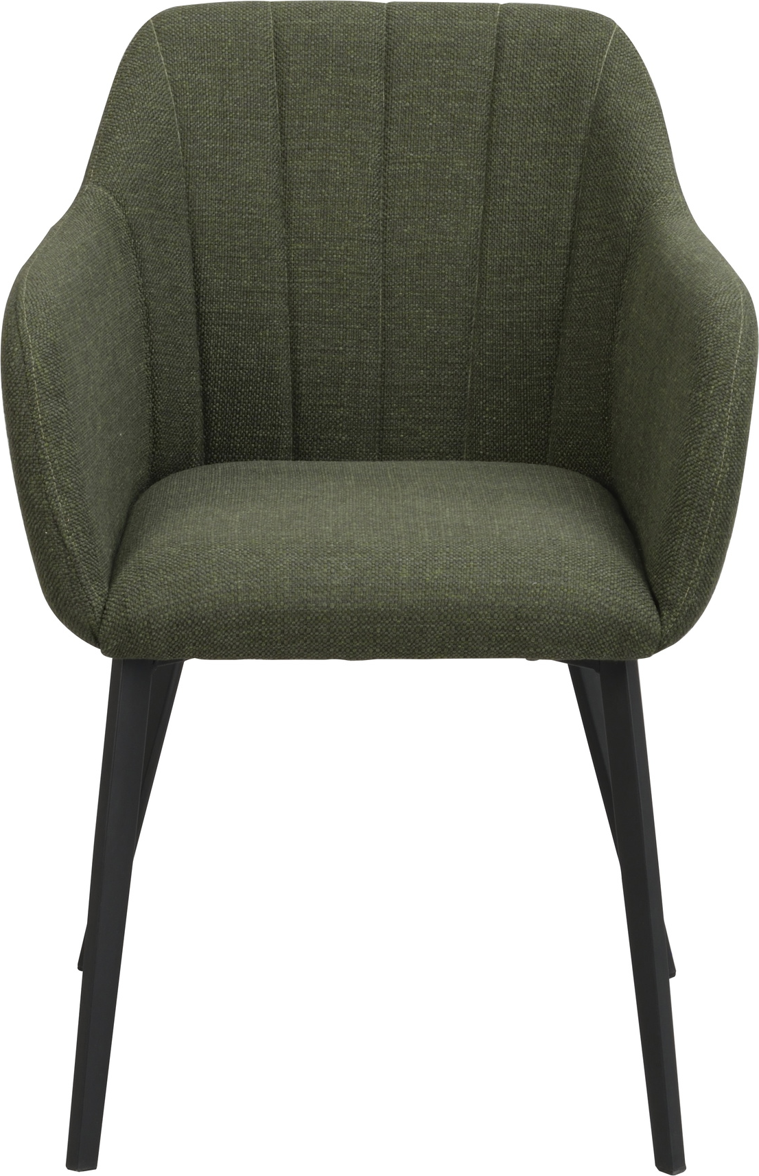 Spisebordsstol med armlæn Rowico Bolton 2-pak grøn polstret stof sort metalstel FSC-certificeret