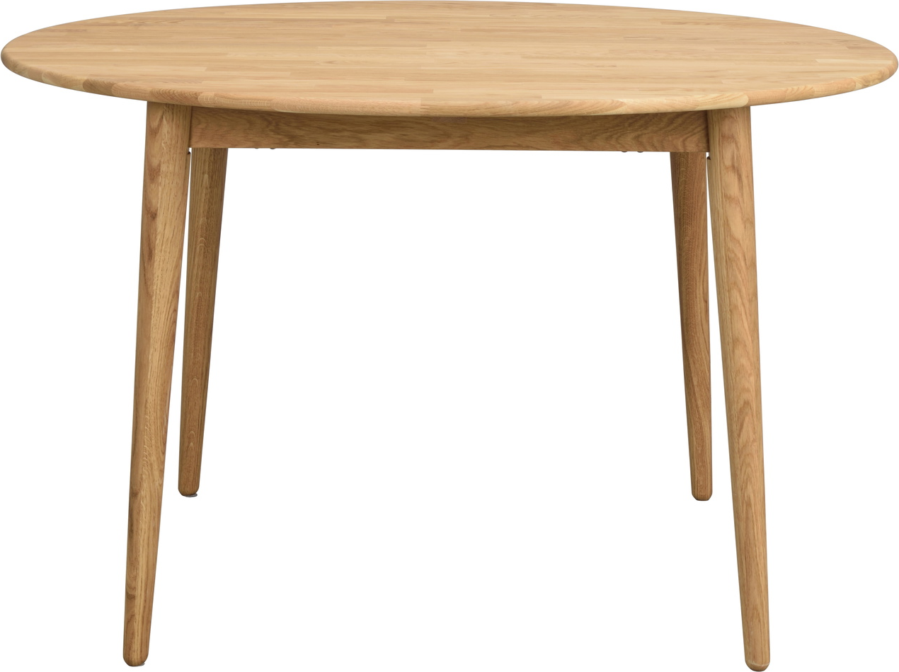 Rundt spisebord Rowico Tyler Ø120 cm FSC-massivt egetræ oliebehandlet udvidelsesbord med 45 cm indsats
