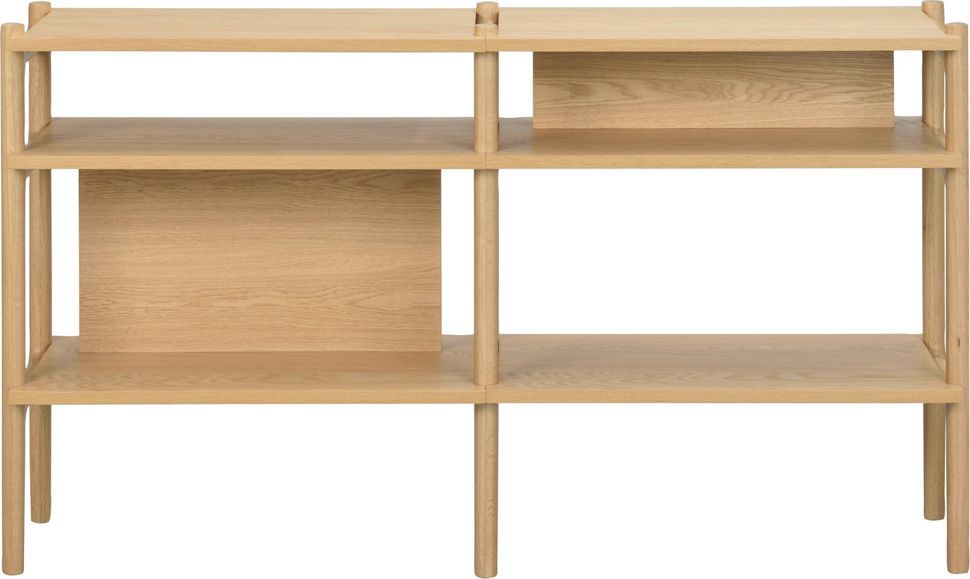 Konsolbord Rowico Holton lakeret eg, 6 hylder, 140 x 36 x 81 cm