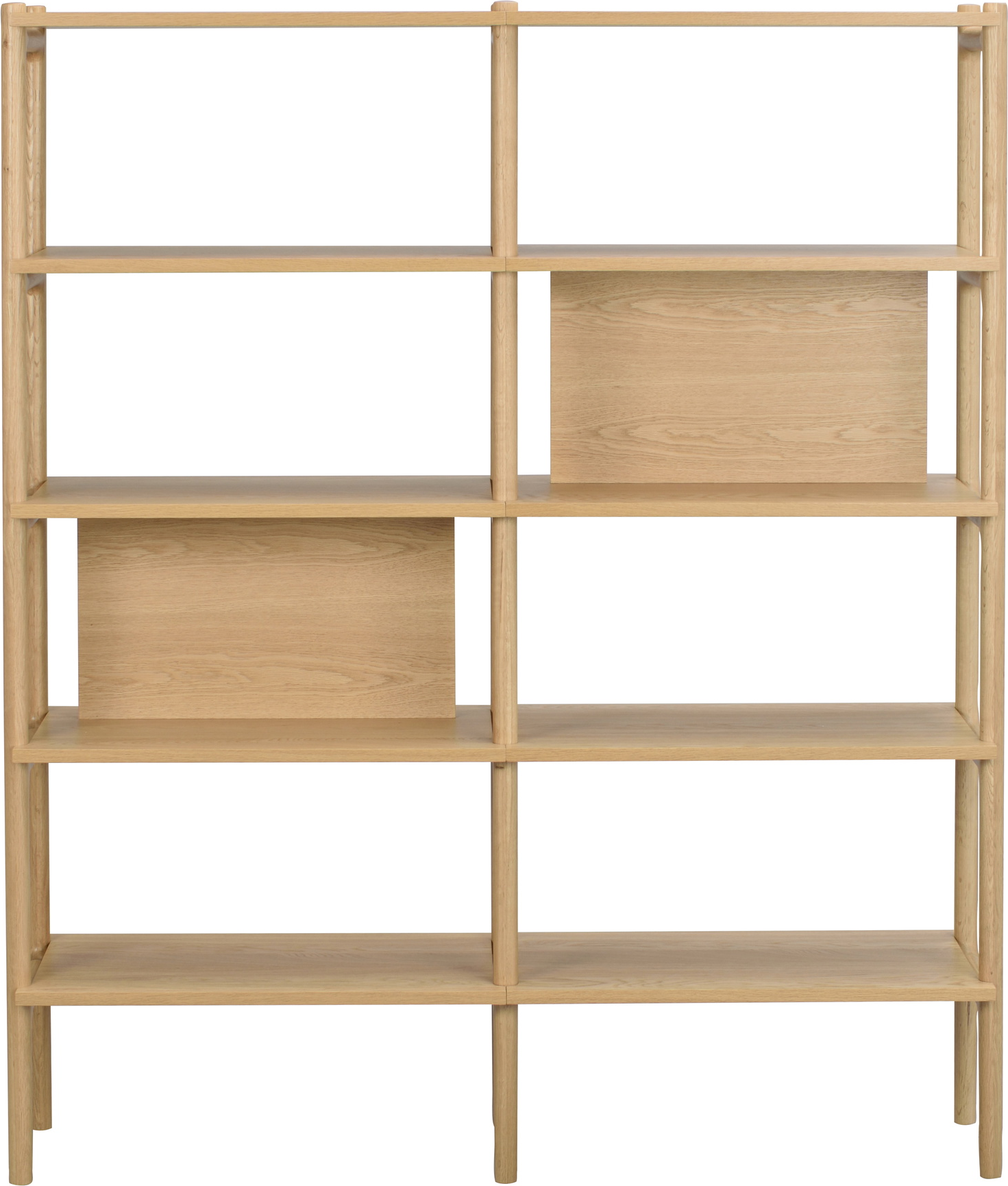 Bogreol Rowico Holton 10 hylder massiv egetræ lakeret reol 166x140x36 cm rumdeler nordisk design