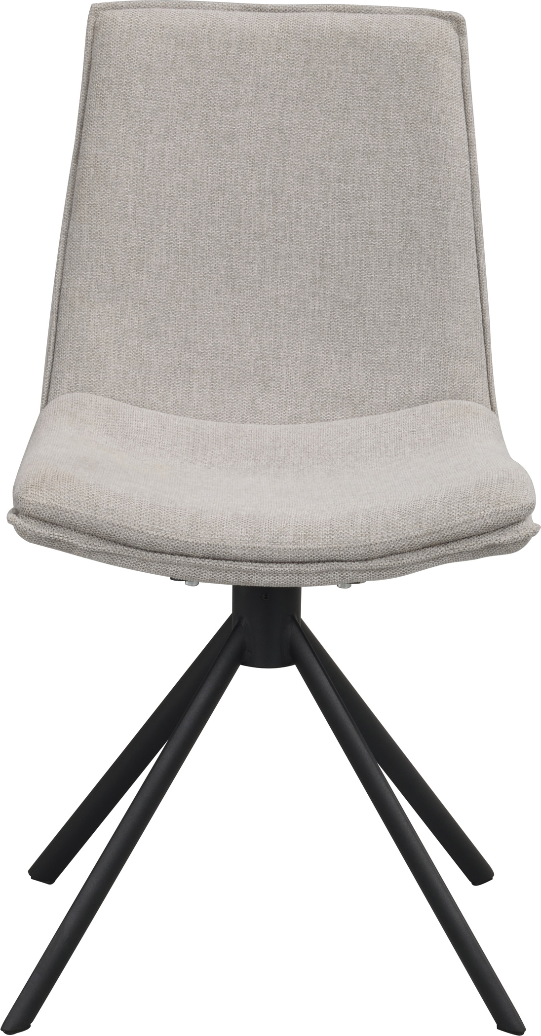 Spisebordsstol Rowico Lowell grå polstret i 100% polypropylenstof med drejefunktion og pulverlakeret metalstel H86xB46xD58 cm