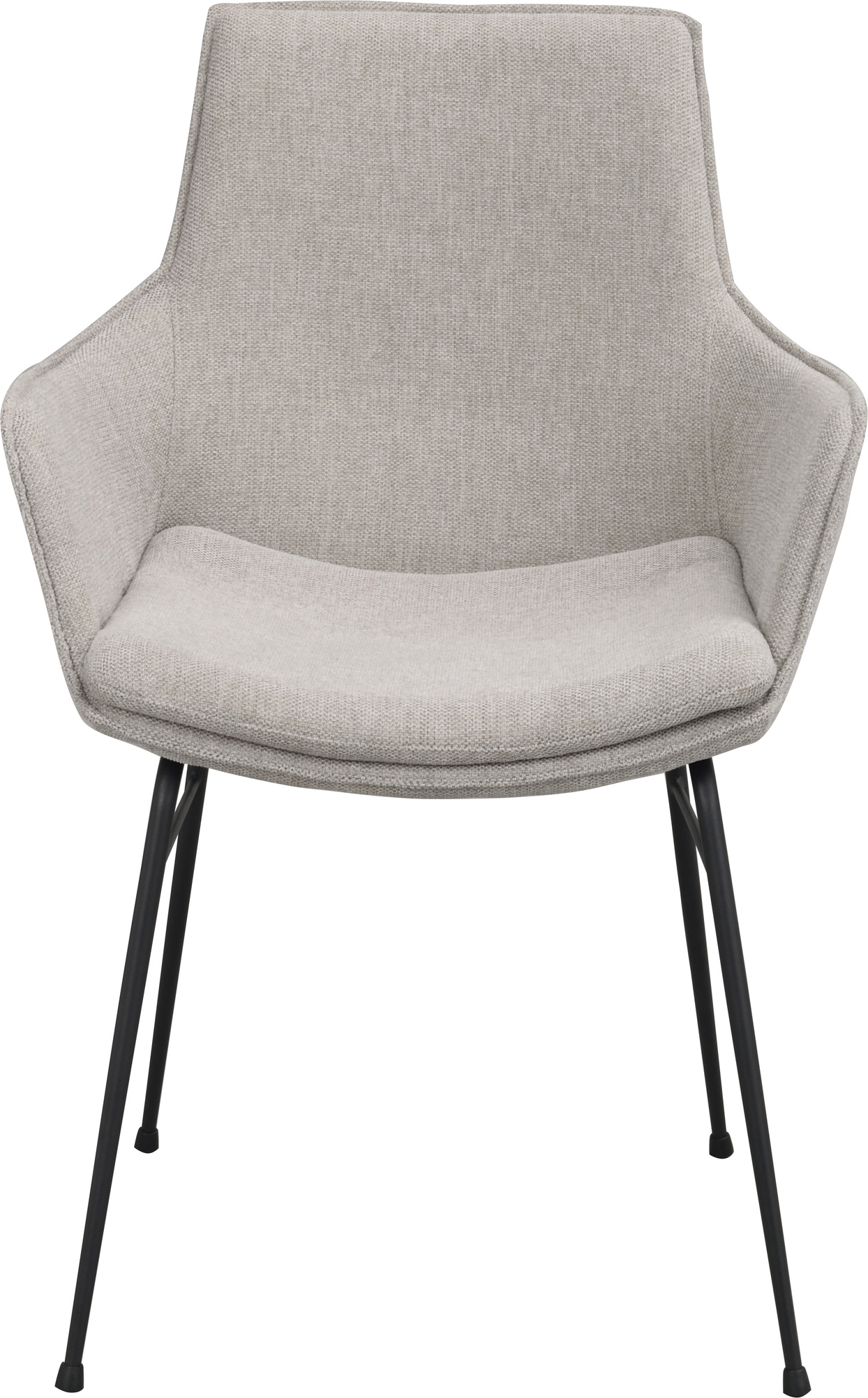 Spisebordsstol med armlæn Rowico Lowell polstret grå stof/sort metal H86×B59×D62 cm