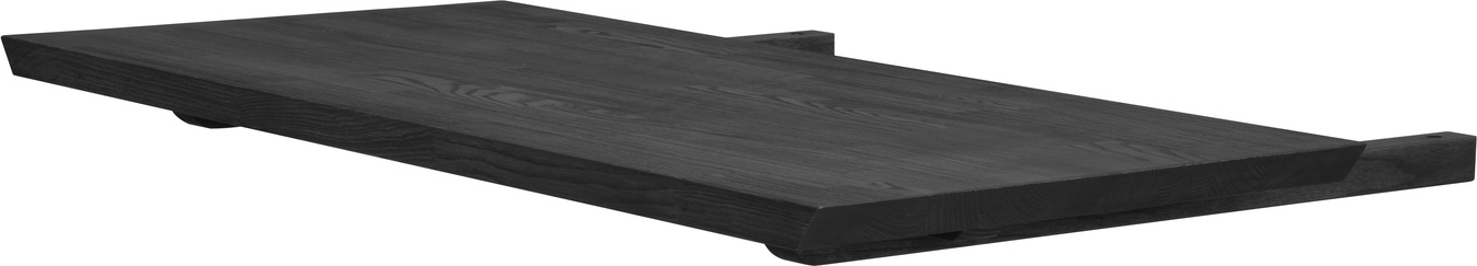 Tillægsplade Rowico Carradale sort lakeret massivt egetræ til spisebord 50 cm