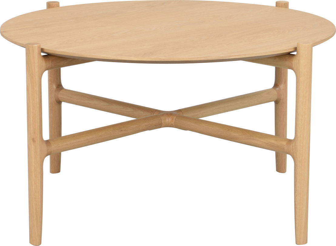 Sofabord Rowico Holton rund Ø87×46 cm massiv egetræ lakeret nordisk design