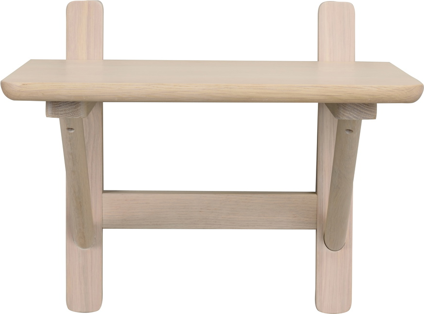 Sengebord/natbord Rowico Camrose hvidvasket egetræ med hylde 40×40×35 cm