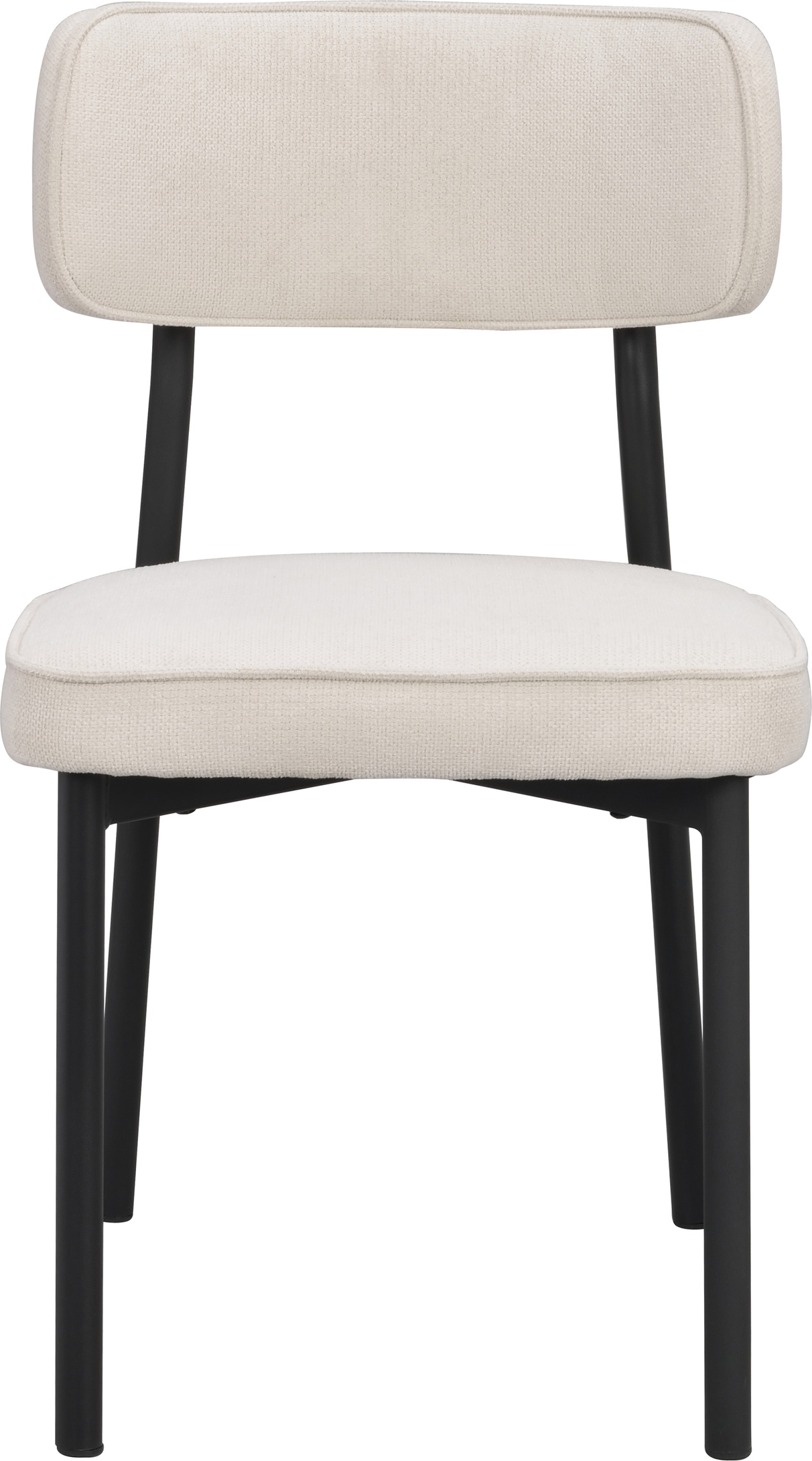 Spisebordsstol Rowico Paisley - polstret RPET-stof, pulverlakeret metalramme, FSC krydsfiner, H82xB49 cm sæt á 2 beige/sort