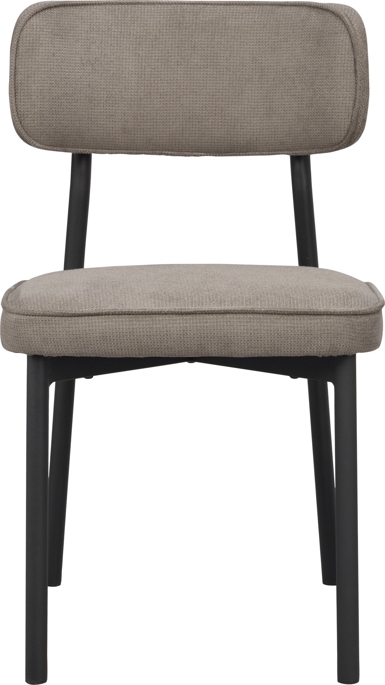 Spisebordsstol Rowico Paisley 2-pak gråbrun genanvendt RPET stof sorte metalben FSC