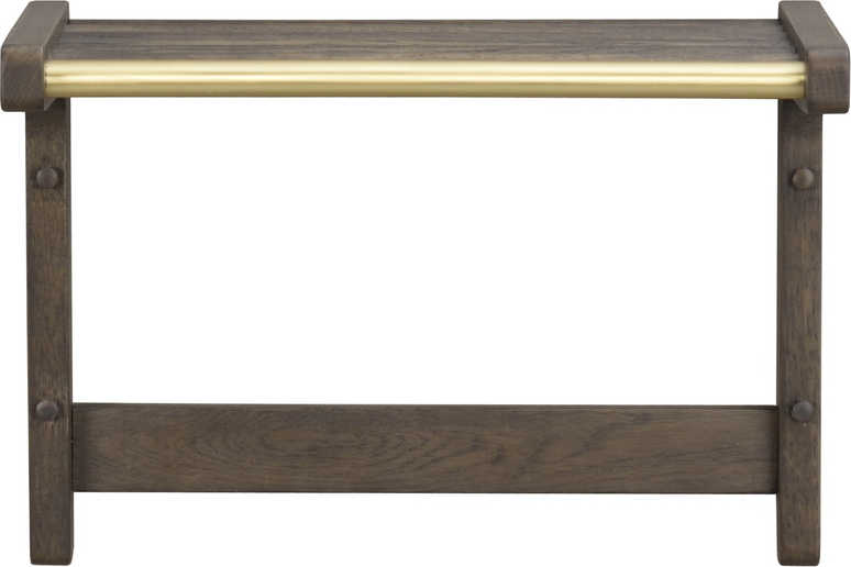 Hattehylde Rowico Inverness - lakeret egetræ med guldfarvet metalstang 32×45×32 cm