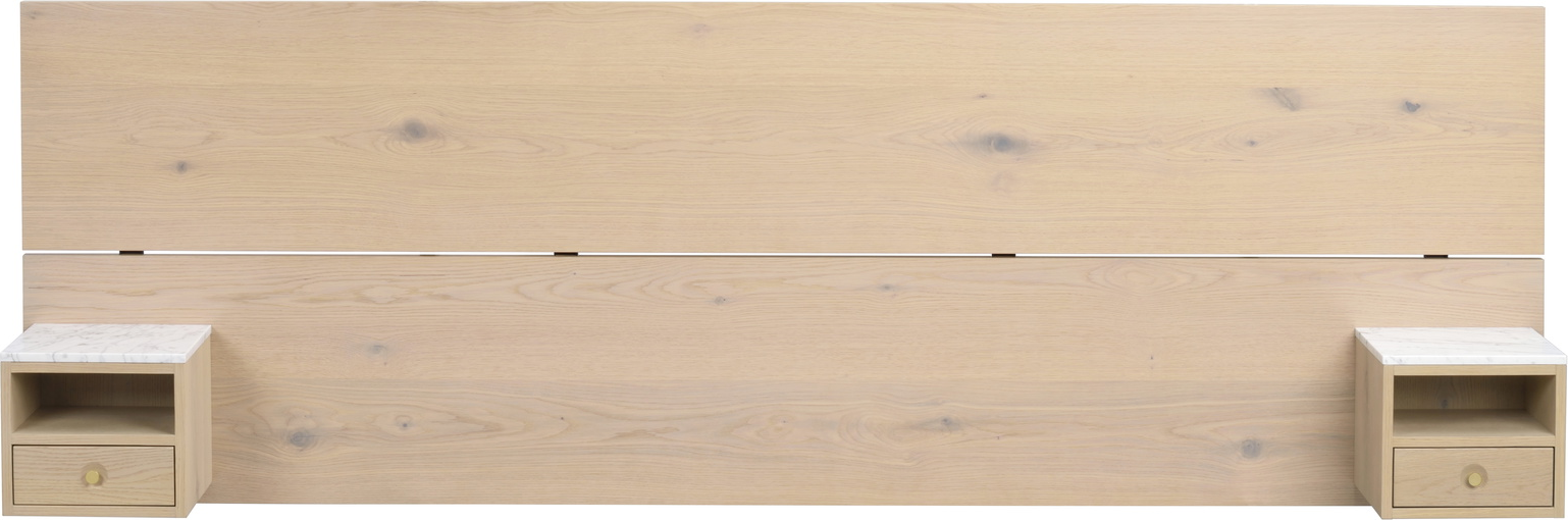 Sengegavl Rowico Whitmore hovedgærde med integrerede sengeborde i hvid marmor