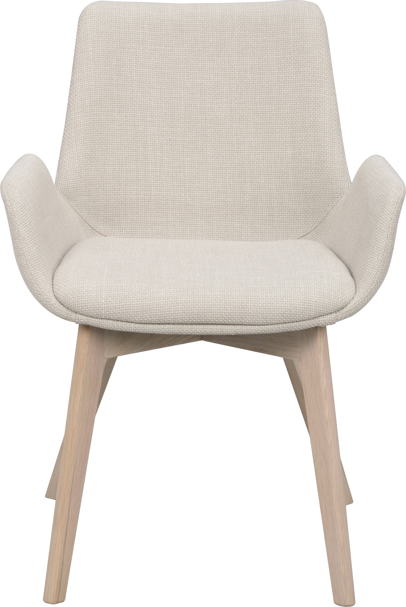 Spisebordsstol med armlæn Rowico Drimsdale 2-pak beige stof hvidvasket egetræ
