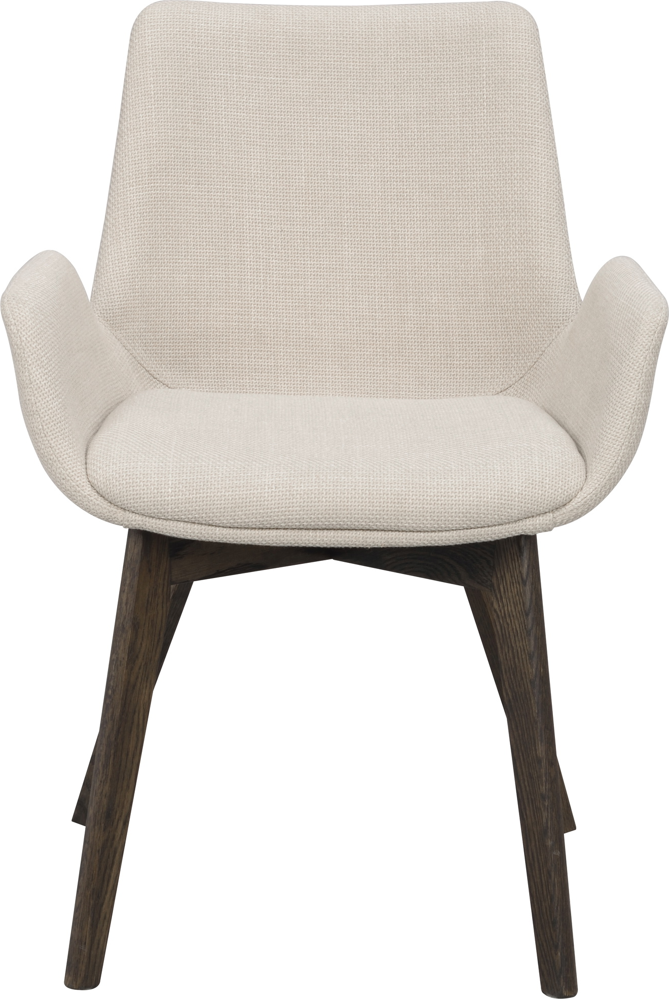 Spisebordsstol med armlæn Rowico Drimsdale 2-pak polstret beige polyester FSC 100% egetræ