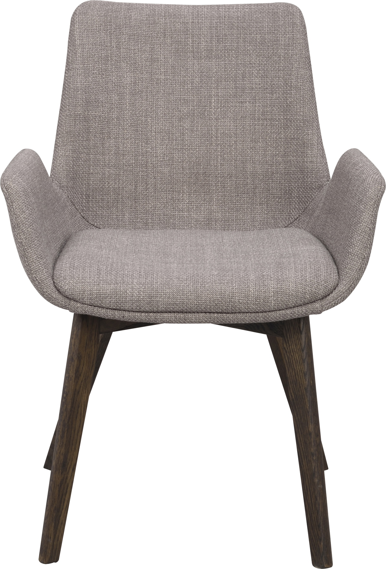 Spisebordsstol med armlæn Rowico Drimsdale gråbrun polyesterpolstring FSC-eg