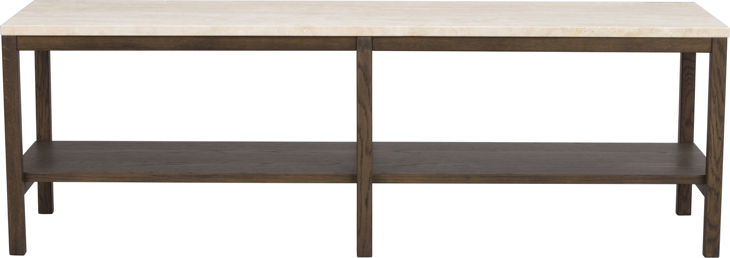 Konsolbord/TV-bord Rowico Orwel i travertin og egetræ beige/brun L140xD40xH45 cm