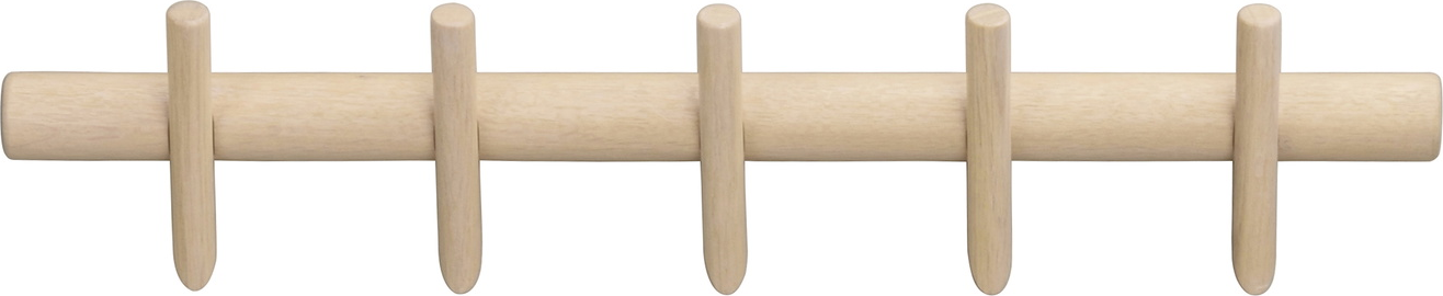 Knagerække Rowico Hillmond 5 knager i hvidkalket massivt egetræ 65x13 cm