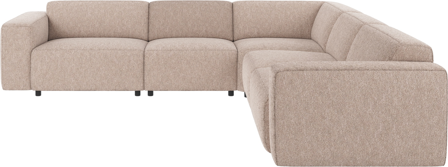 Hjørnesofa Rowico Willard Alice lysebeige stof - skandinavisk minimalistisk modulopbygget L-formet sofa