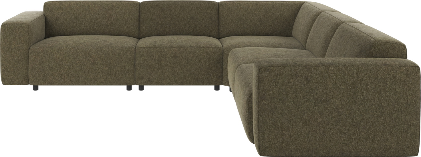 Hjørnesofa Rowico Willard modulopbygget med zigzag-fjedre i dybgrøn Brenda 77 100% polyester nordisk design H70xB297xD297 cm