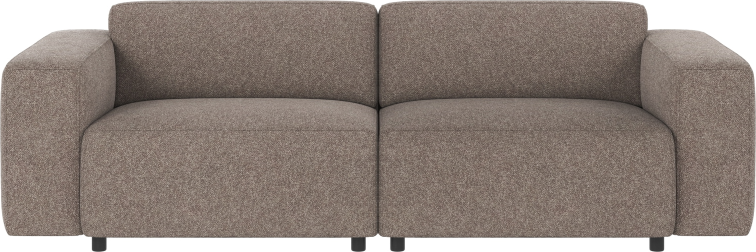 3-personers sofa Rowico Willard i mørk beige Bobby-stof skandinavisk minimalistisk design