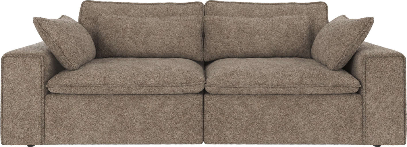3-personers sofa Rowico Rawlins i mørkbeige melange polyester 226×116 cm