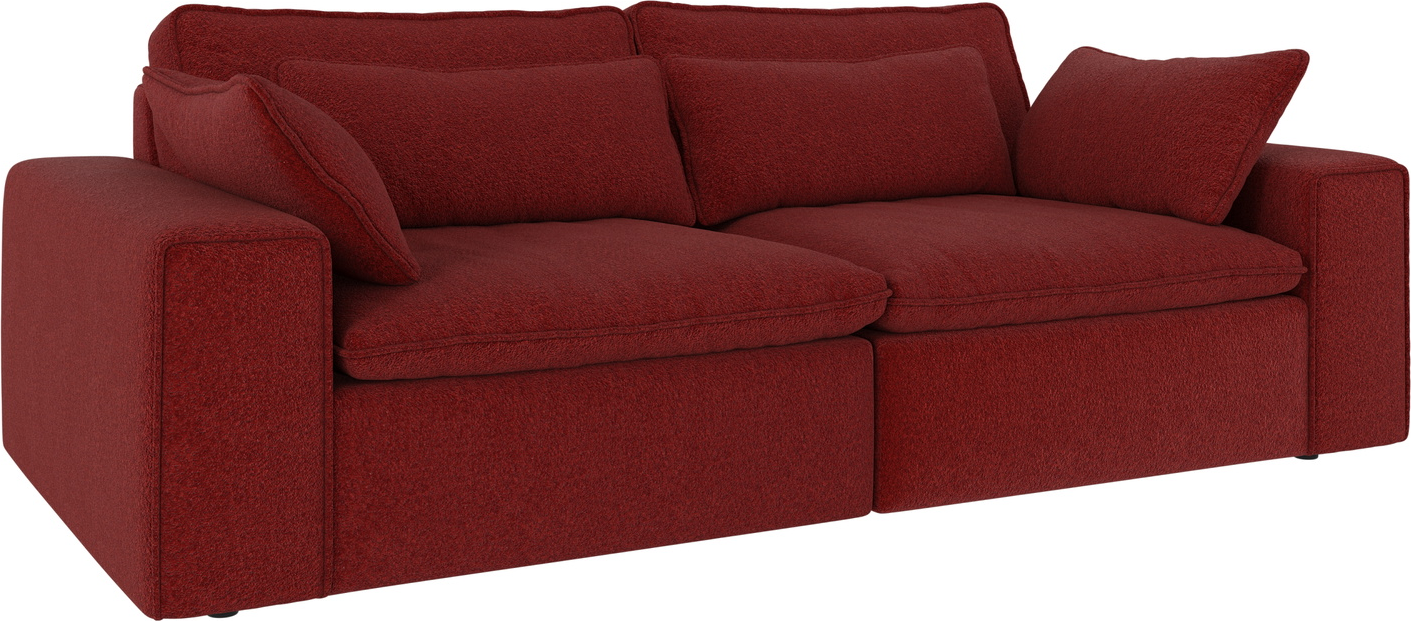 3-personers sofa Rowico Rawlins Anna rød polyesterstof 226x116x85 cm