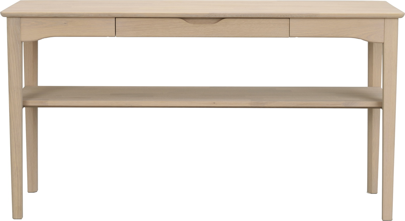 Konsolbord Rowico Markham i hvidkalket olieret massiv egetræ, FSC-certificeret L140 x D40 cm