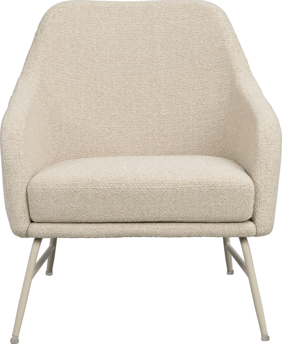 Loungestol Rowico Eldwin lænestol i beige stof med pulverlakeret metalstel