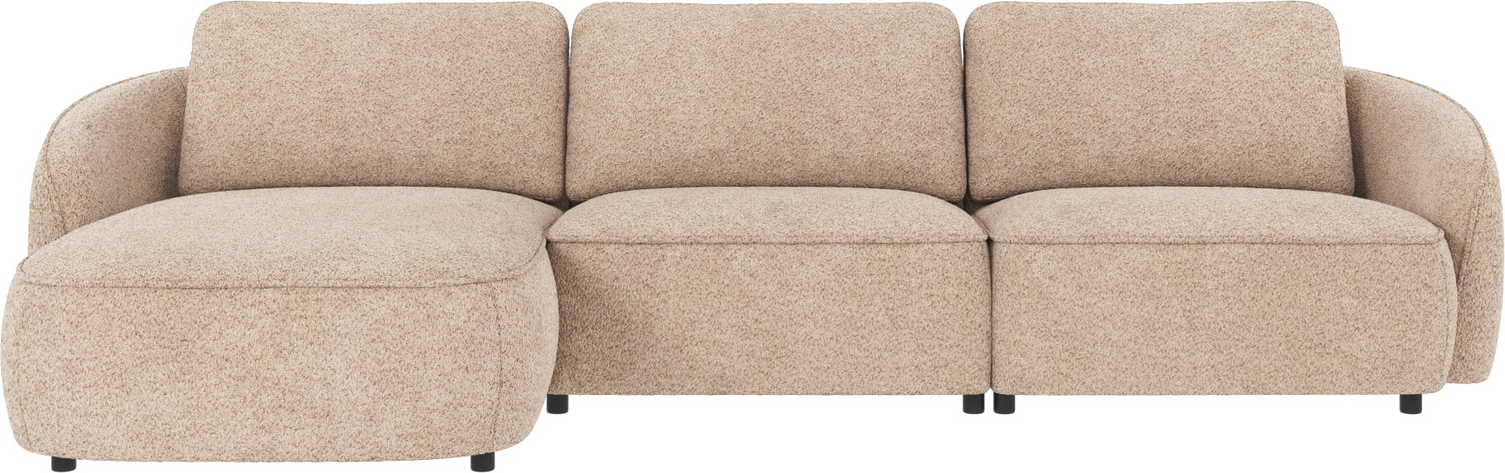Chaiselongsofa venstrevendt Rowico Norris Anna lysebeige stof FSC-mix H80xB319xD162 cm