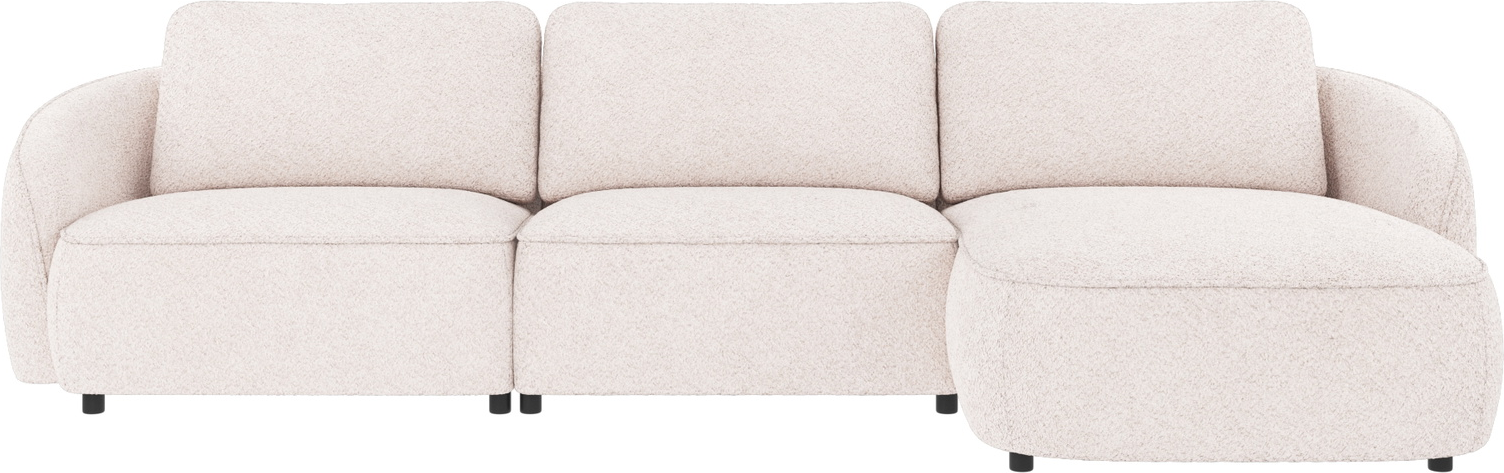 Chaiselongsofa højrevendt Rowico Norris i hvidt Anna 1-stof - nordisk design med justerbar komfort