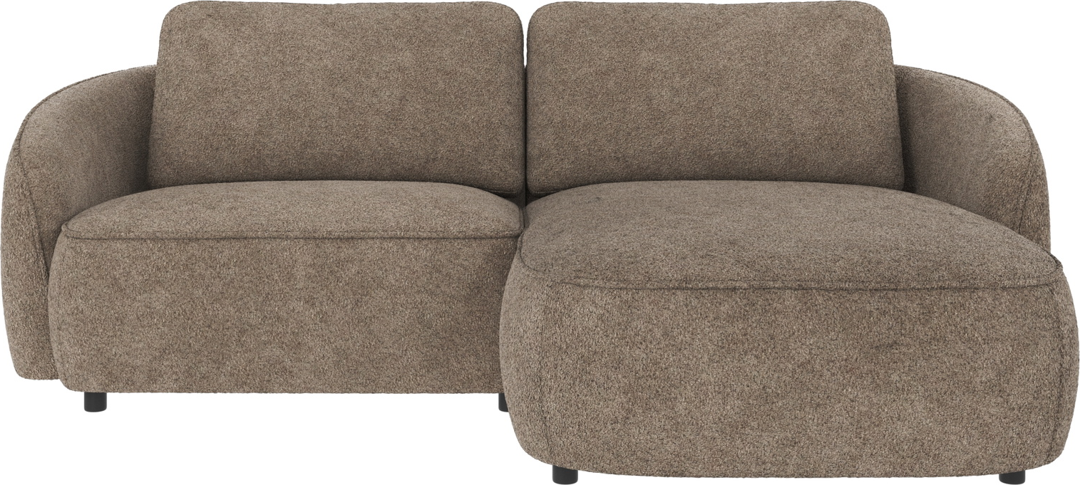 Chaiselongsofa Rowico Norris højrevendt i mørk beige Anna-stof - skandinavisk design, Nozag-fjedre og FSCÂ®-mix rammekonstruktion