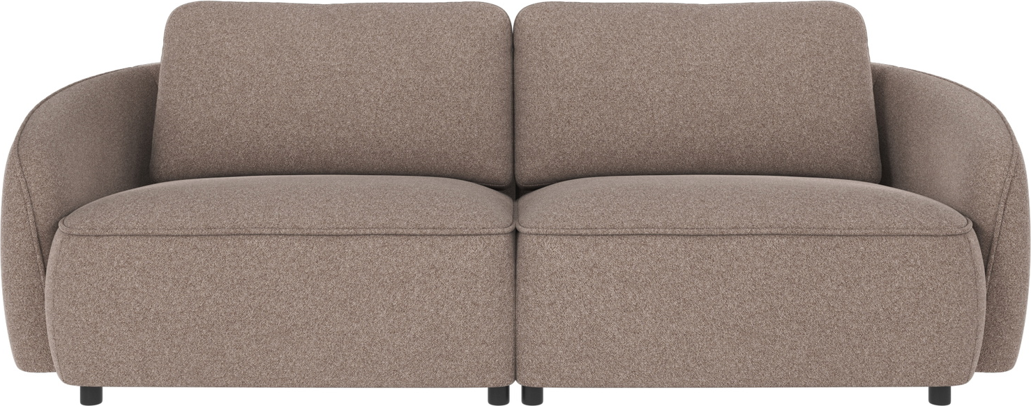 3-personers sofa Rowico Norris i beige stof Brenda - skandinavisk design og Nozag-fjedre