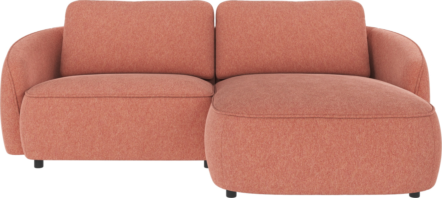 Chaiselongsofa Rowico Norris højrevendt rød 226x162 cm Brenda polyester med ergonomisk koldskum