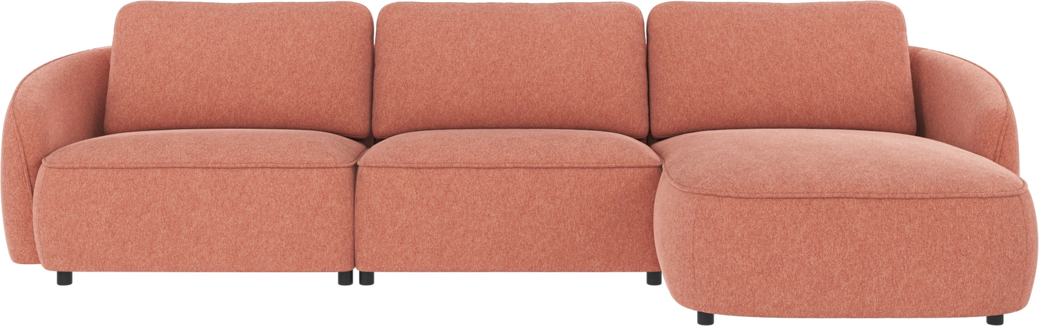 Rowico Norris chaiselongsofa højrevendt 4-personers Brenda 52 rød polyester 319 cm bred