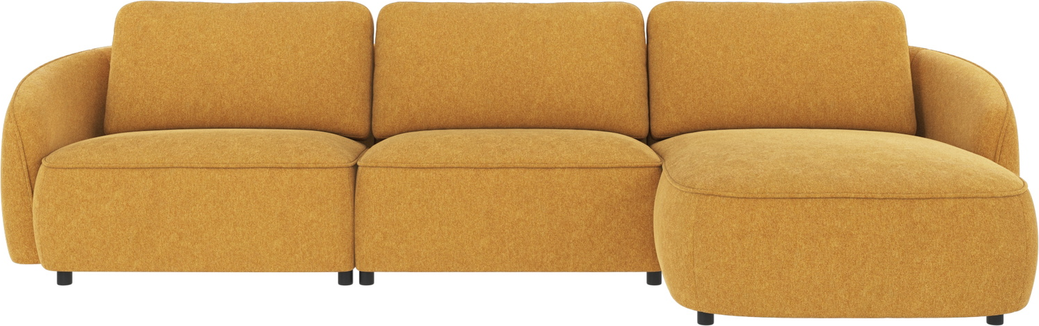 Chaiselongsofa loungesofa højrevendt Rowico Norris 319×162 cm sennepsgul Brenda 100% polyester