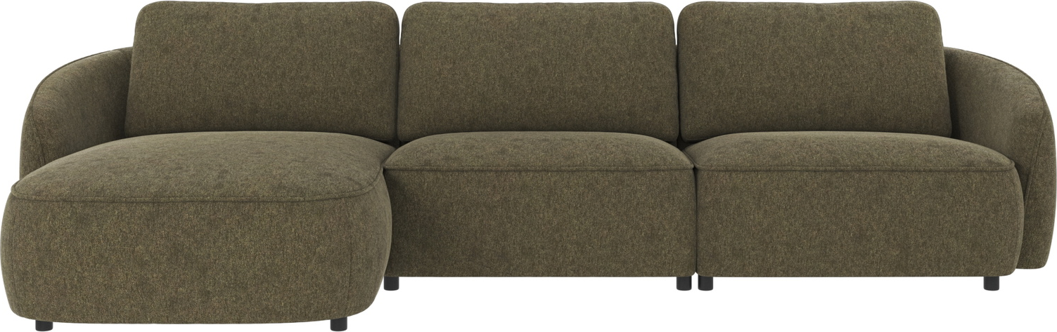 Chaiselongsofa venstrevendt Rowico Norris Brenda 77 polyester grønt stof - 30.000 Martindale holdbar, nordisk design