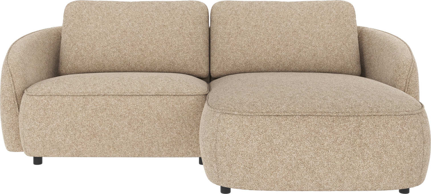 Chaiselongsofa Rowico Norris højrevendt beige Bobby polyester 226×162 cm loungesofa