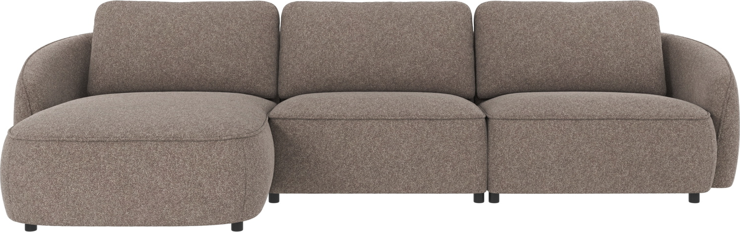 Chaiselongsofa venstrevendt Rowico Norris i mørk beige Bobby stof - B319xD162 cm