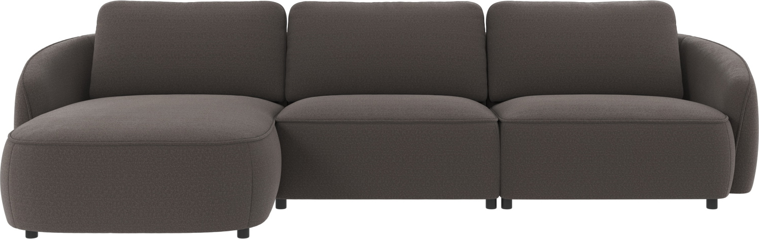 Chaiselongsofa Rowico Norris mørkegråt polyesterstof 319x162 cm venstrevendt