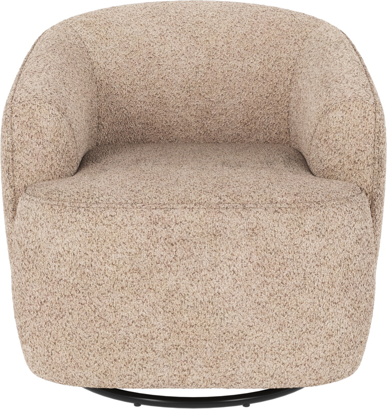 Loungestol lænestol Rowico Dermot drejbar og gyngefunktion lysebeige Anna 2 polyester FSC-mix certificeret